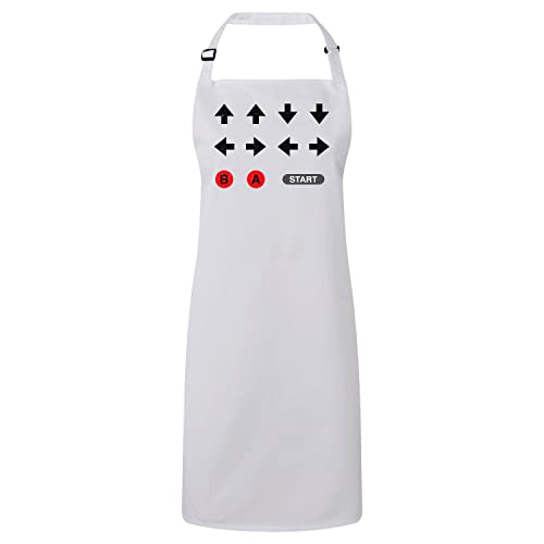 Tablier de cuisine blanc anti-tache retro gaming vintage