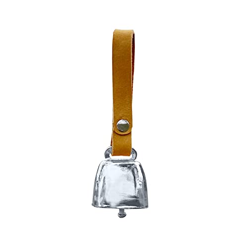 Image of Dog Cat Collar Copper Bell Pet Tracker Noise Maker /Leather Crafters Country Grazing Cow Bell for Pet Anti-Lost Pendant ID Tags for Pet Training Tracker Christmas New Year's Eve(M)(Silver)