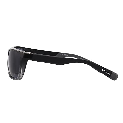 Dockers Men's Jake WRAP Sunglasses, Black to Charcoal, 60 mm3