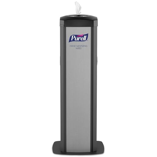 Image of Purell DS360 Hand Sanitizing Wipes Floor Stand, Silver, 1ct - 9114-01-SLVHSW