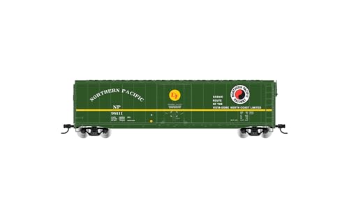 Rivarossi HR6665C Northern Pacific Plug Door boxcar Green Livery Without roof Walkway 98149 Rolling Stock - Wagon