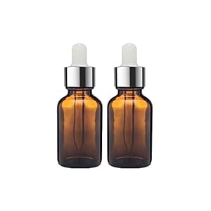 10 ml - 4 Psc - Amber Round Empty Glass Bottle/Glass Dropper/Golden Ring/White Silicone Teat, Refillable-image-47