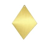 Beadlanta Gold Plated Copper Diamond Pendant – 2 Pcs Jewelry Making Charms, Large Blank Diamond Shape with One Hole, Brushed Deep Gold, 46mm x 64mm DIY Necklace & Earring Findings