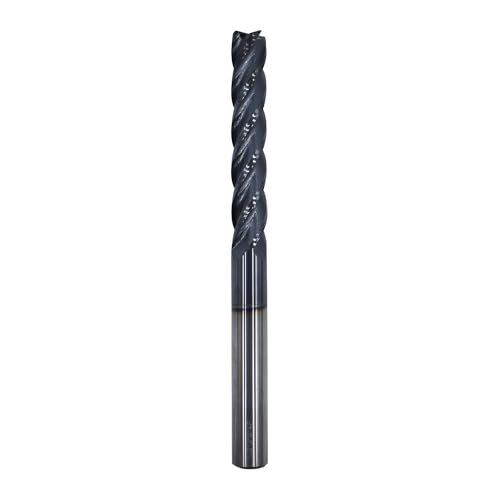 Image of 1 /2in Solid Carbide Long End Mill,4 Flutes,30 Degree Helix,AlTiN Coated Bits Tool for Medium Hardness Steel, Brass, Iron