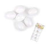 AURACASA 30 Uova di polistirolo Bianco per lavoretti, Uova di Pasqua, Uova finte, Decorazioni pasquali, Uova da Decorare per Bambini - Dimensioni 4x6 CM