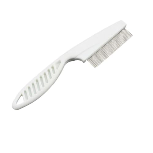 Ultnice durable pour chien ou chat puces Peigne anti-puces Brosse (Blanc)