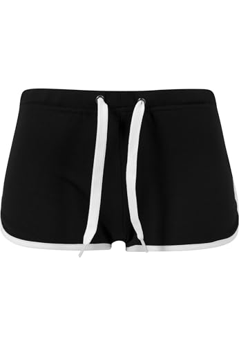 Urban Classics Ladies French Terry Donna Hot Pants Nero/Bianco