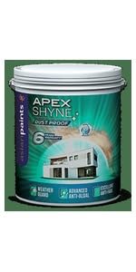 Image of Asian Paint APEX SHYNE Classic White Exterior Paint with Dust Proof & Anti-Algal Technology, Lead-Free, Low VOC, Premium Water-Based Finish (1L) White