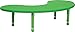 Flash Furniture 35 x 65" Height Adjustable Half-Moon Green Plastic Activity Table