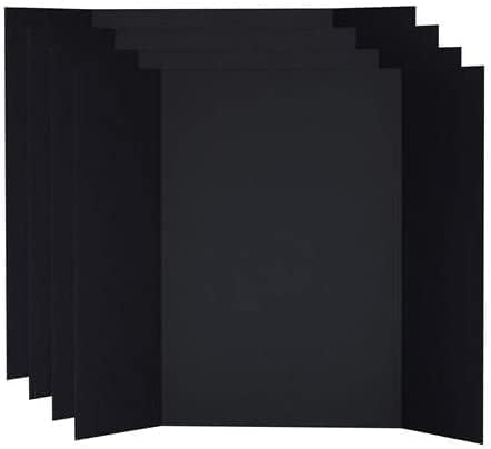 PROTECTAFILE Black Tri-Fold Spotlight Foam Presentation Board 841 x 1189 mm(A0 - A1) - Ideal for Showcasing Artwork and Projects - Lightweight Fold Presentation,Foldable Display (10)