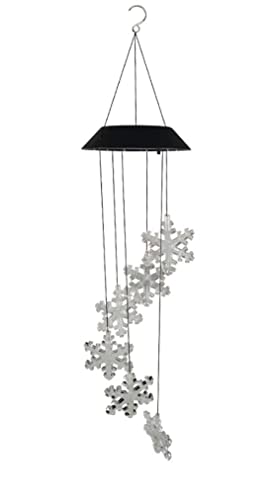 LOSTIS Klangspiel Windspiel Glockenspiele Solar-Schneeflocken-Windspiele LED-Windspiele Für Den Außenbereich, wasserdichte, Farbwechselnde Dekoration Windspiele (Color : Single)