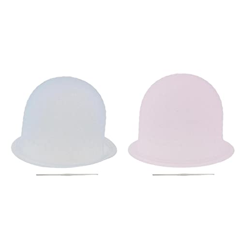 Professional 2 Pairs Reusable Salon Hair Highing Dye Frosting Hat with Metal Hooks - and Easy to Use - Perfect for DIY Hair Coloring - for Salon and Home Use image 3