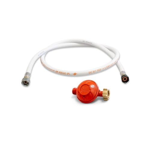 PROWELTEK – Kit Connexion Gaz Propane 13kg Complet NF : Détendeur 37 mbar à Vis Limiteur de Débit + Tuyau Flexible 1.50m (Raccords G1/2) – Sécurité Installation...