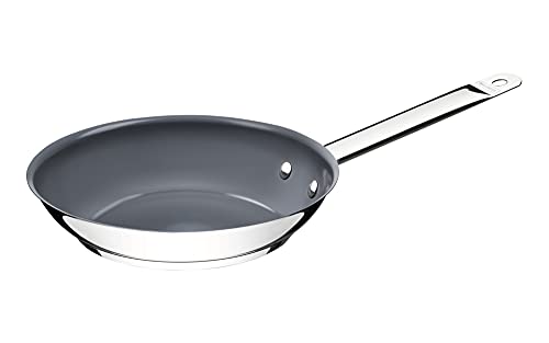 Frigideira Rasa Tramontina Professional em Aço Inox com Fundo Triplo e Revestimento Interno em Cerâmica Grafite 26 cm 2 L