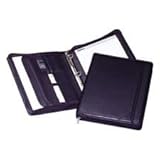 Zipper Binder- Letter- 2 Exterior Pockets- Expandable Pocket- BK