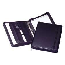Zipper Binder- Letter- 2 Exterior Pockets- Expandable Pocket- BK
