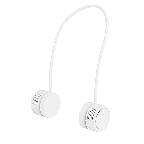 Chesoon Ventilador de Cuello Mini Ventilador Portátil Ligero Tres Velocidades de Viento Conmutables Batería Recargable Incorporada para Actividades en Interiores y Exteriores Color Blanco