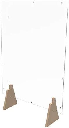 FixtureDisplays® Acrlic Plexiglass Shield Sneeze Guard 24x36x7 Landscape or Portrait Tabletop or Ceiling Mount 10064