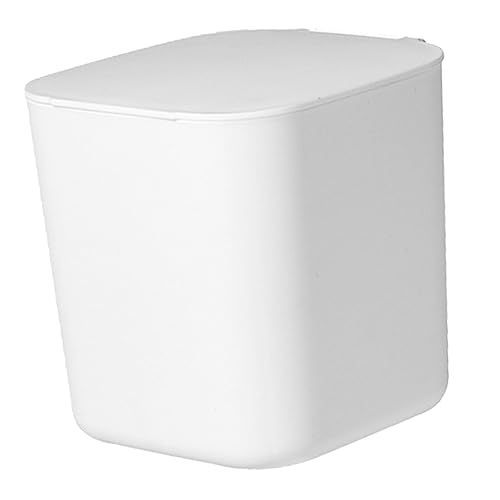 Mini caneca de basura rectangular blanca para escritorio