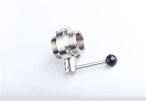 Vanne papillon filetée SMS inox 304 vanne manuelle SMS thread 63 ISO