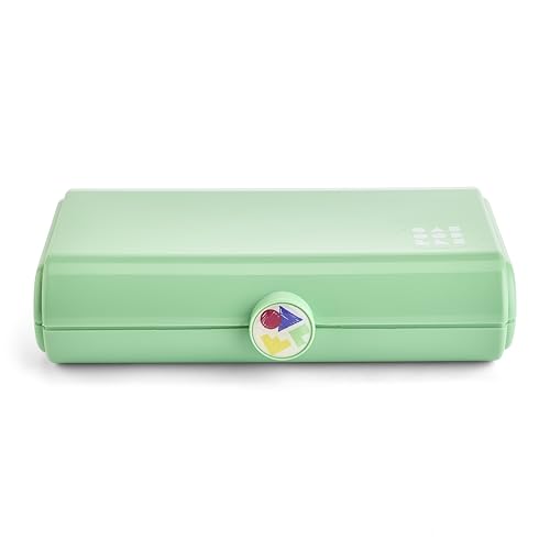 Caboodles Take It Tote, Crayola Limited Edition Retired Colors, Magic Mint, Makeup Travel Case with Large Built-In Mirror, AutoOpen Tray, Snap-Tight Lid, Ideal for Quick Touch Ups On The Go