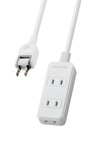 ELECOM Power Strip with dust Shutter 3outlet 2m [White] T-ST02-22320WH (Japan Import)