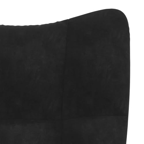 vidaXL Silla de Relajación Asiento Sillón Salón Sala de Estar Estudio Escritorio Oficina Muebles Mobiliario Decoración de Terciopelo Negro - imagen 4