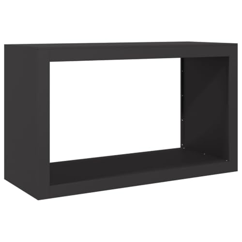 vidaXL Leñero de Acero Negro 100x40x60 cm, Soporte para leña, Almacenamiento de Troncos, Estante para leñas, Soportes para leña