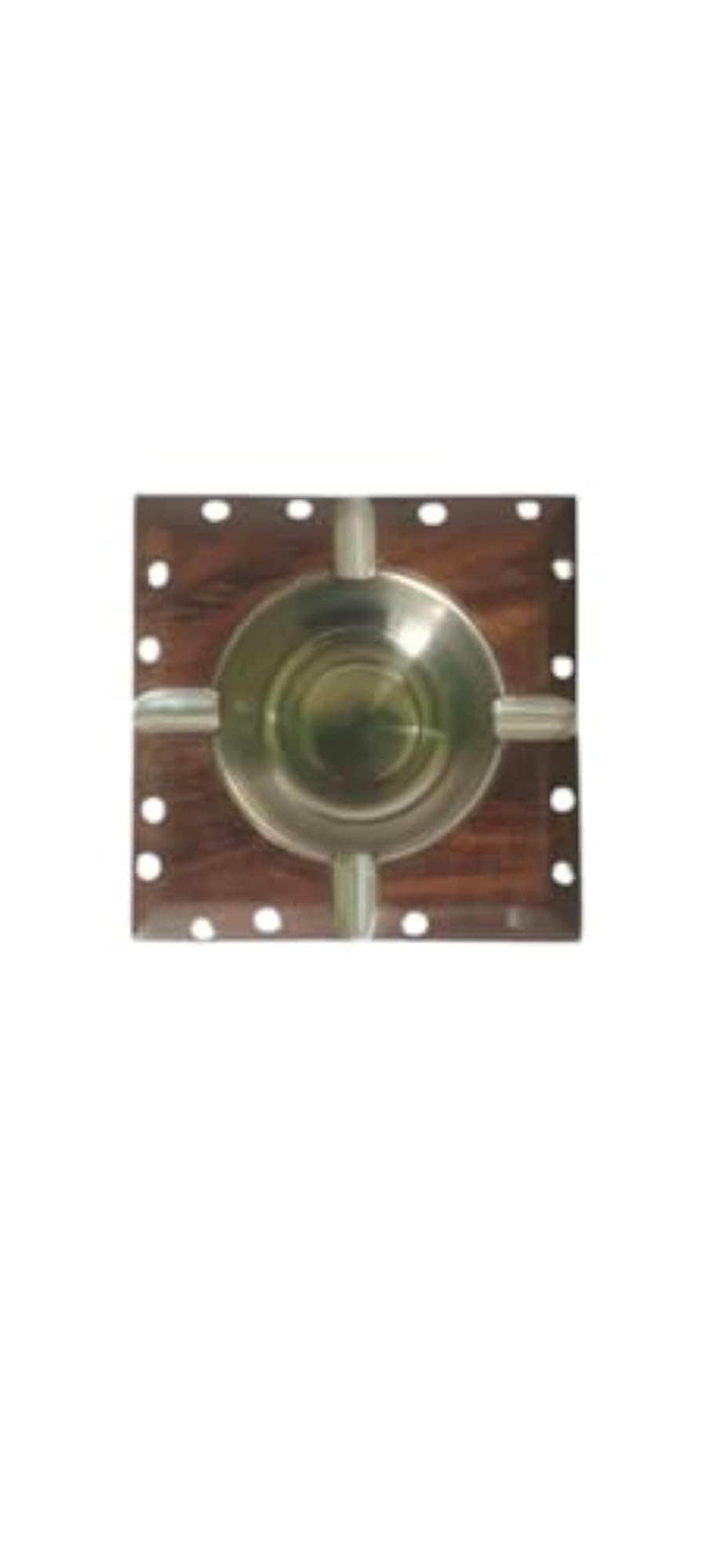 Handmade Wooden Square Ashtray with Stainless Steel Insert