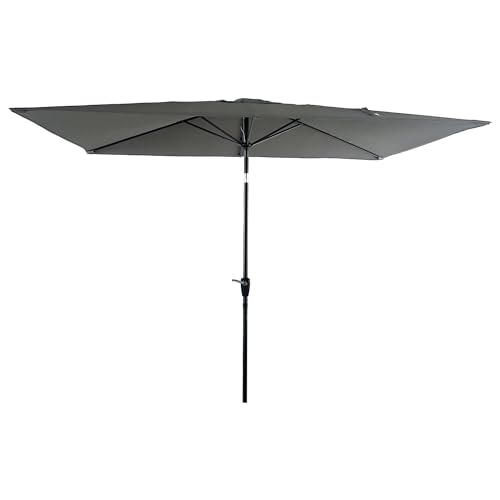 Parasol Droit HAPUNA rectangulaire 2x3m Gris avec manivelle. Parasol Droit inclinable.