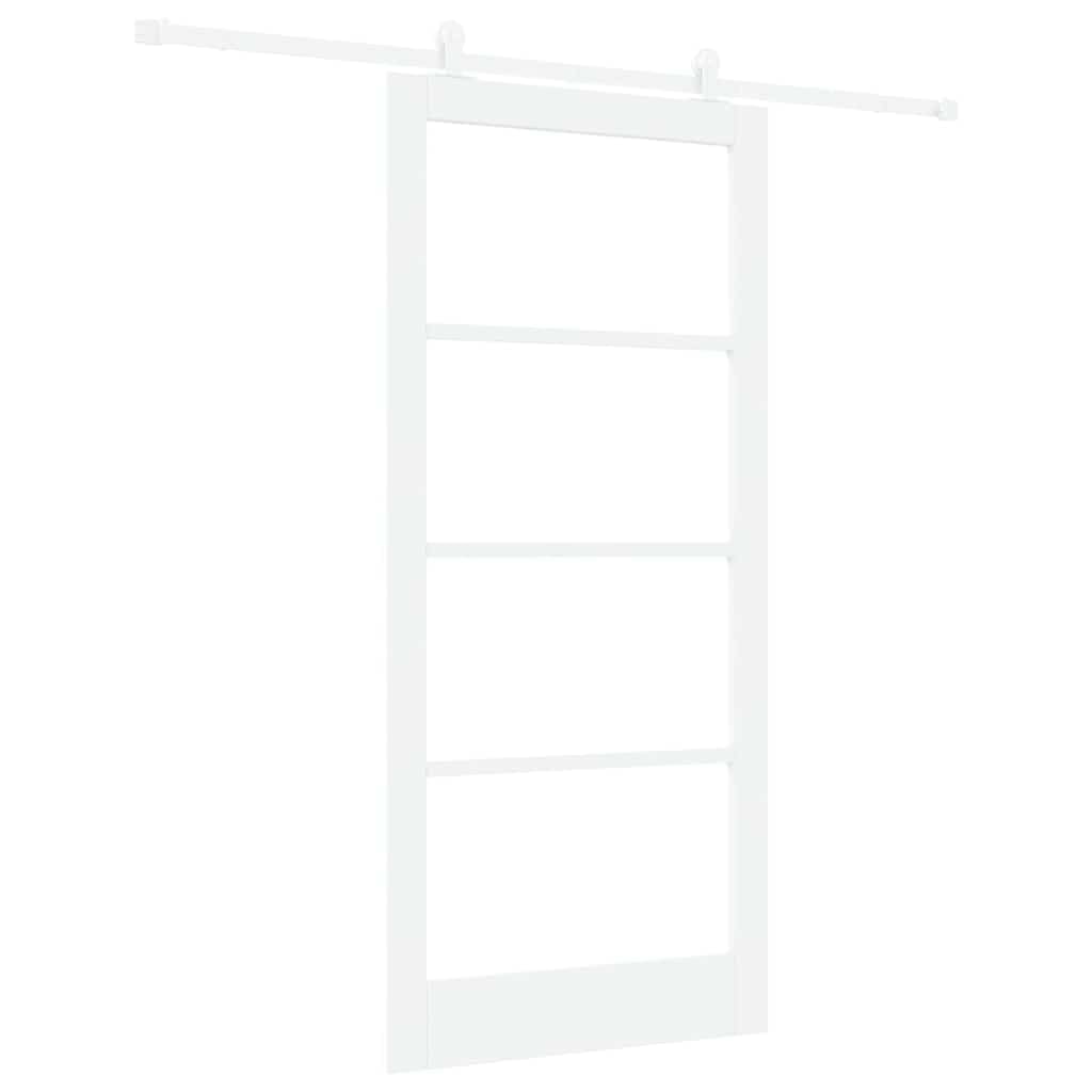 Porta scorrevole Orkdal bianca, 93 x 202 cm, in legno massiccio e