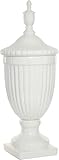 Deco 79 Ceramic Living Room Decorative Jars Tall Fluted Urn Decorative Container with Lid, Jar with Lid 12' x 12' x 32', White
