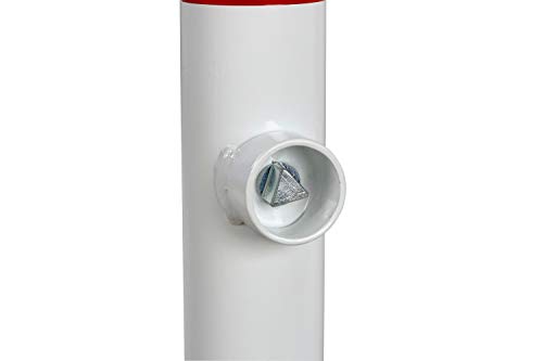 Crash Stop 90-50 Stahl Verzinkt Parkplatzpfosten zum Umklappen, Rot/Weiß, Rund 60mm, 1000mm Länge