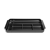 TRU RED Staples TR58204 7-Compartment Expandable Plastic Drawer Organizer, Black