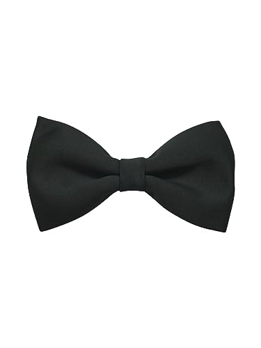 The Tie Hub Black Silk Bow Tie for Men Black One Size