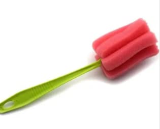 Home Kitchen Cleaning Tools Sponge Brush For Wine Bottle Coffee Glass Cup Tea Glass Wash Cup tool (Green and Red)