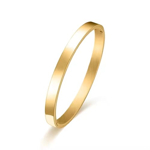 Kritz Bracelet Femme Jonc Rond Fin Rigide Plaqué Or - Bracelets Forme Ovale 2 à 4 mm Empilable Ajustable Acier inoxydable Hypoallergénique - Bijoux...