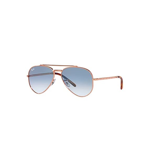 Ray-Ban RB3625 New Aviator Pilot Sunglasses, Rose Gold/Clear Gradient Blue, 58 mm - Image 3