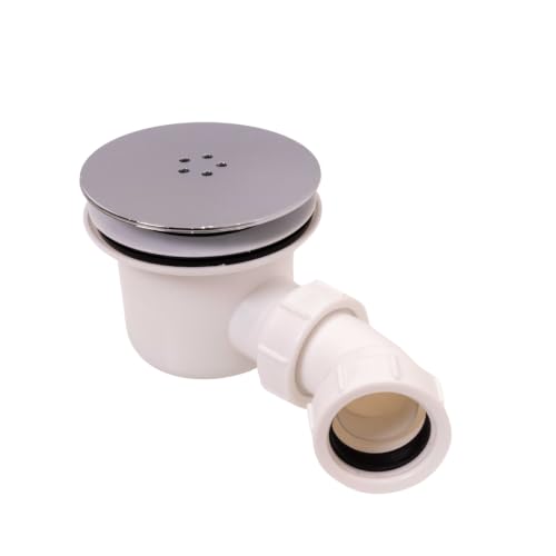 UK Standard 90mm Fast Flow Vented Shower Tray Waste Trap – Chrome