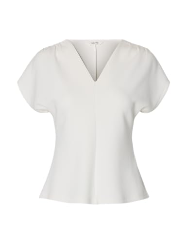 Haut à col en V côtelé Slftenny SS pour femme tendance
