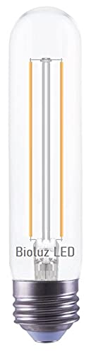Bioluz Led 94 Cri T10 Led Bulb 40W (Uses Only 5W) E26 Base Filament Bulb Soft White 3000K T10 Led Edison Bulb Works With Dimmable Or Non-Dimmable Ul-Listed Title 20 High Efficacy Lighting 6-Pack #TOP6
