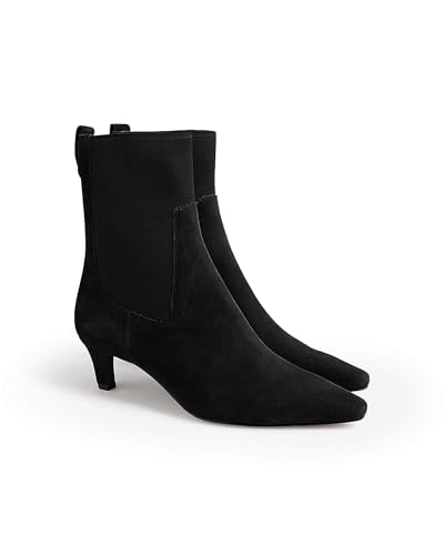 Coutgo Womens Ankle Boots Kitten Heel