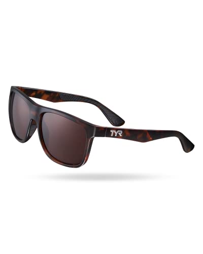Image of TYR Men's Apollo HTS Sunglasses Polarized Rectangular, Maroon /Tortoise, One Size