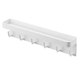 マグネット キーフック トレイ付き 鍵収納 ホワイト 玄関 ドア取付け 小物置き 傘掛け 壁掛け可能 スマート収納