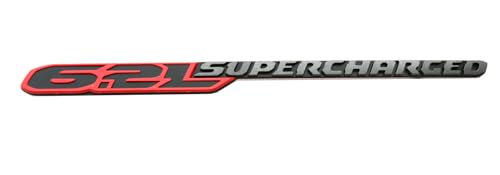 Image of 1pc New 6.2L Supercharged Hood Emblem Nameplate 3D Badge Replacement for 2021-2024 TRX 6.2L 68444262AB (Black Red)