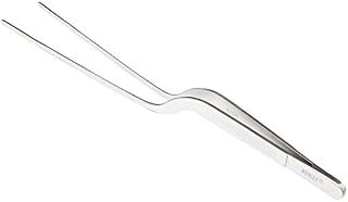 Mercer Culinary 18-8 Stainless Steel Offset Tweezer Precision Tongs, 6-1/2-Inch, Silver