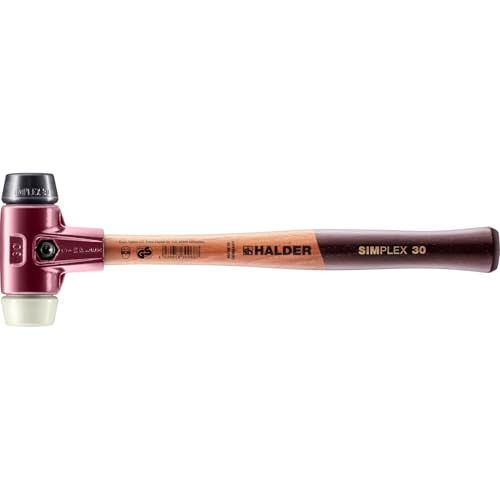 SIMPLEX-Schonhammer, Gummikomposition/Nylon; mit Tempergussgehäuse und hochwertigem Holzstiel | D=30 mm | 3028.030