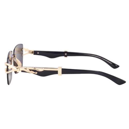 Image of Rimless Rectangle Sunglasses for Men, Frameless Sunglasses for Men with Sleek Metal Temples, Lightweight Premium Eyewear for Modern Retro Fashion Styling.
