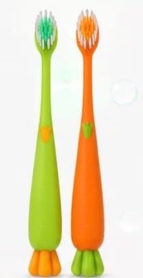 Carrot Kids Toothbrush Manual Extra Soft Baby Toddler | Training Toothbrush, First Toothbrush, Children's Dental Care, Fun Carrot Design, Extra Soft Bristles-image-18