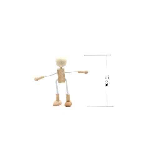 Holz Puppen DIY Malerei Flexible Holz Figur Bemalen Basteln Spielfiguren Handwerk Tischdeko Pädagogisches Spielzeug für Kinder Klienkinder 4 Stück – Bild 8